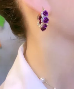 Lymphatische Aktivität Hoop-Rosen-Ohrringe