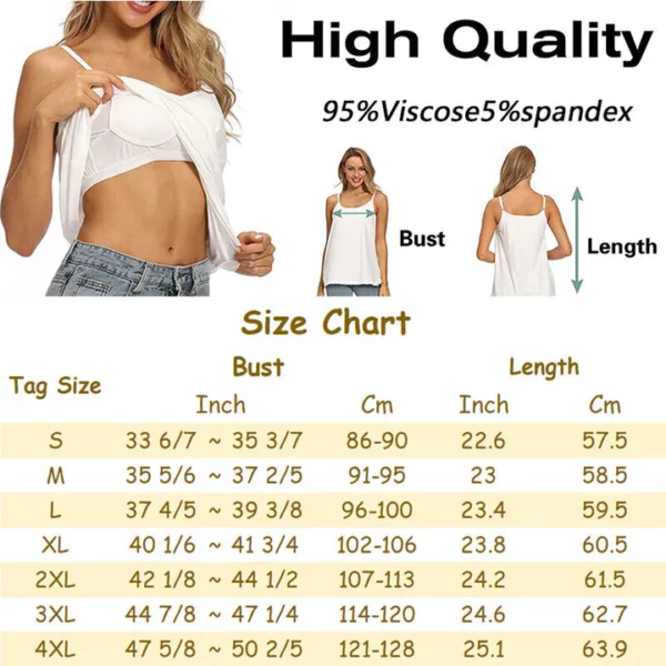 New Women Camisole With Built in Bra