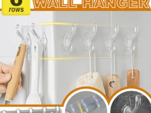 Trimmable Wall-Mounted 6-Hook Rack