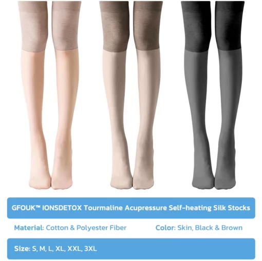 GFOUK™ IONSDETOX Tourmaline Acupressure Self-heating Silk Stocks