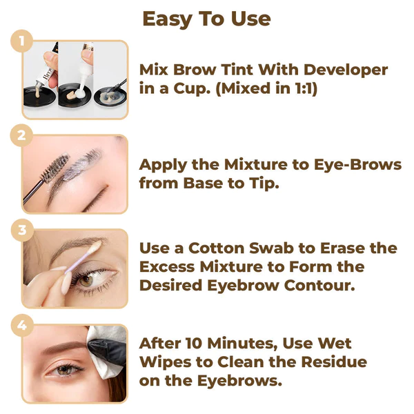 flysmus™ BrowBliss Semi-Permanent Eyebrow Tinting Kit - Image 4