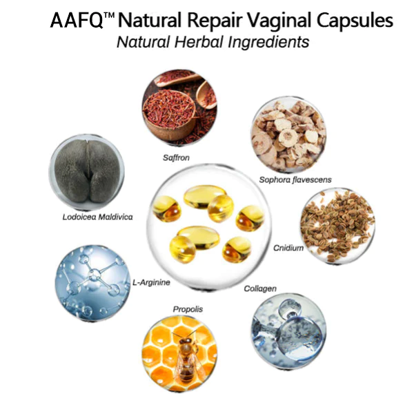 AAFQ® Onmiddellike Jeukverligting & Natuurlike Detox & Verstevigende Herstel & Pienk en Tender Natuurlike Kapsules