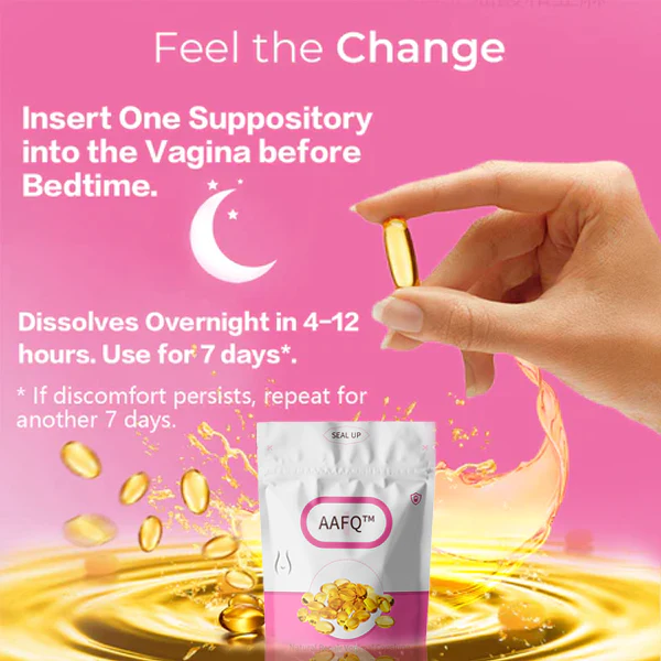 AAFQ® Onmiddellike Jeukverligting & Natuurlike Detox & Verstevigende Herstel & Pienk en Tender Natuurlike Kapsules