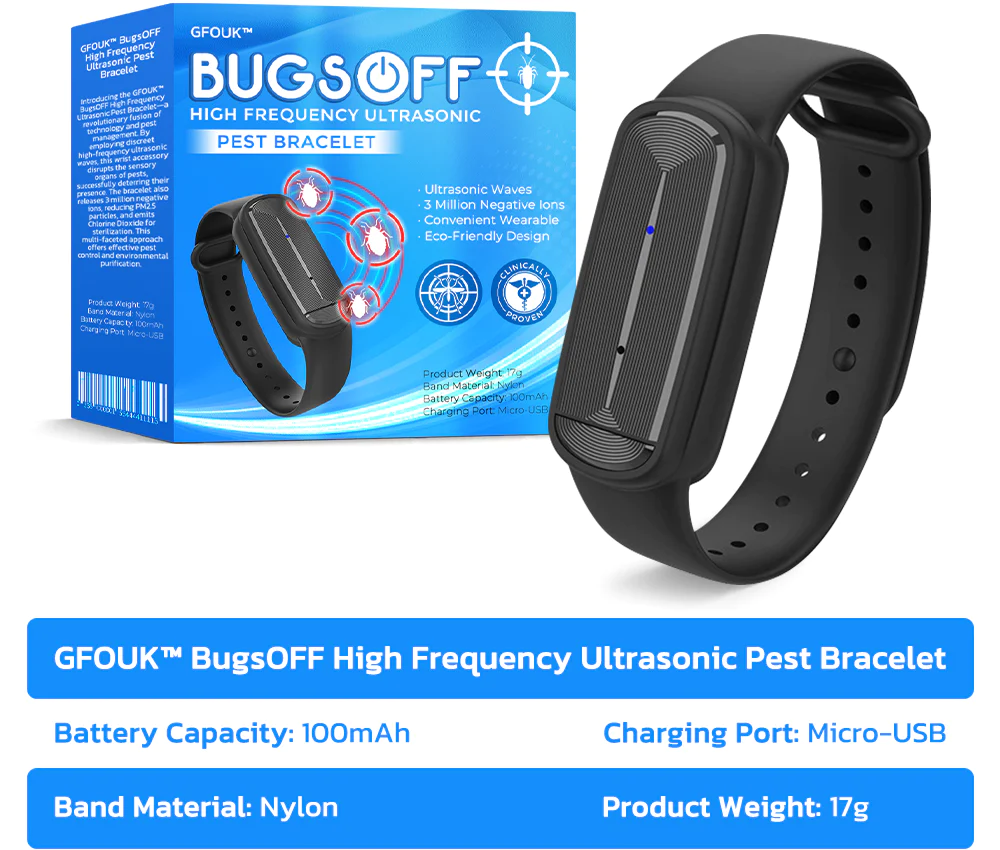 APROLO™ BugsOFF High Frequency Ultrasonic Pest Bracelet