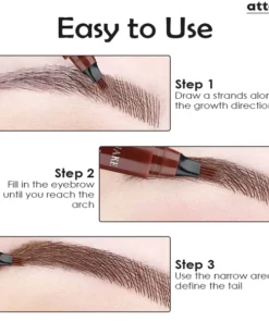 ATTDX Microblading Effect Waterproof Fork-Tip Brow Pen