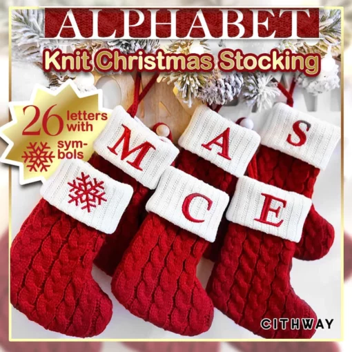 Cithway™ Alphabet-Strick-Weihnachtsstrumpf
