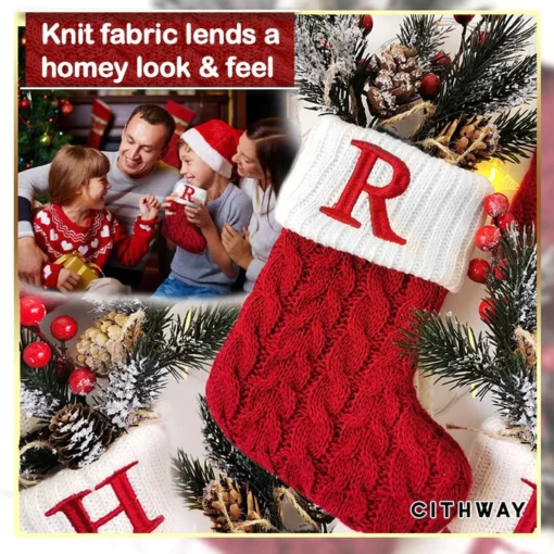 Cithway™ Alphabet Knit Christmas Stocking - Image 4