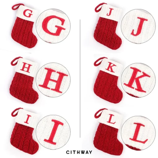 Cithway™ Alphabet Knit Christmas Stocking - Image 8