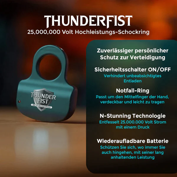 Fivfivgo™ ThunderFist 25.000.000 Volt Hochleistungs-Schockring