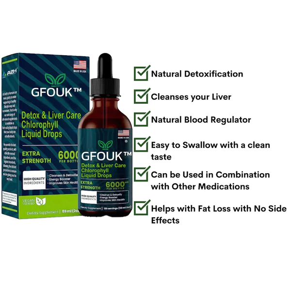GFOUK™ Desintoxikazio eta gibela zaintzeko klorofila tanta likidoak