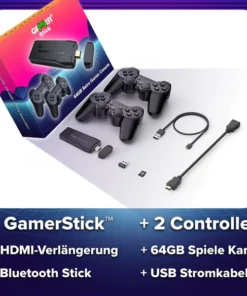 GamerStick™ - 20.000 Retro Spiele + Kabellose Controller