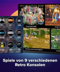 GamerStick™ - 20.000 Retro Spiele + Kabellose Controller