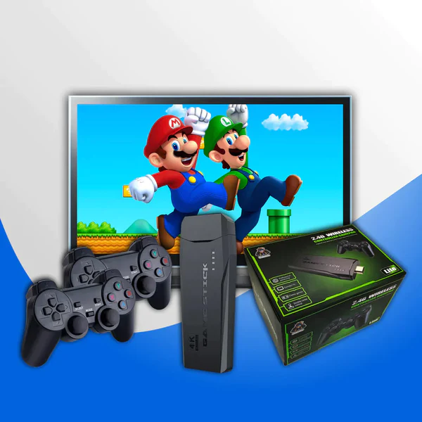 Gamestick Retro 2.0™ 4K mit 2 Wireless Controllern 10.000 Spiele