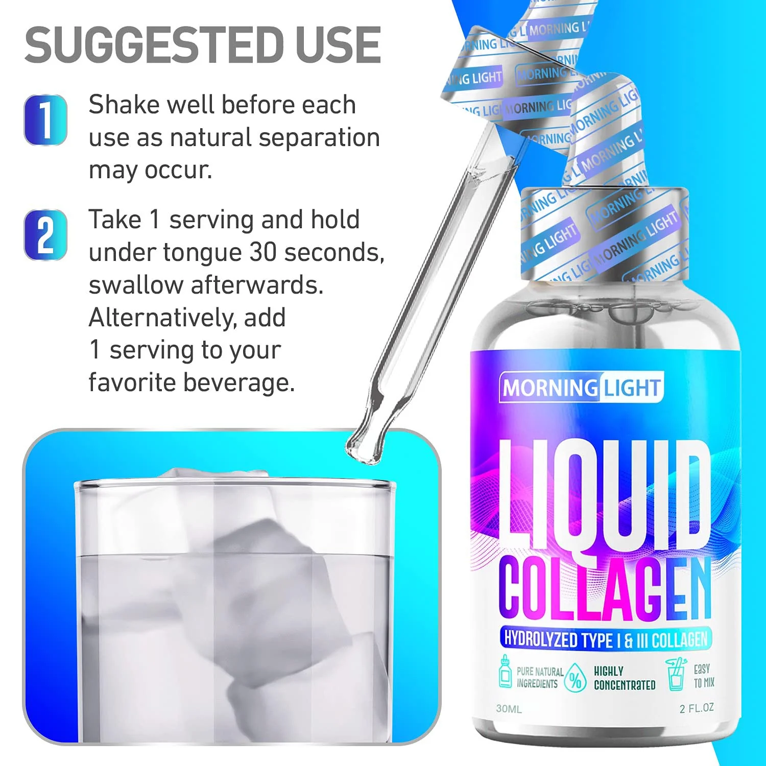 Morning Light Men's Liquid Collagen Testosteron Supplement