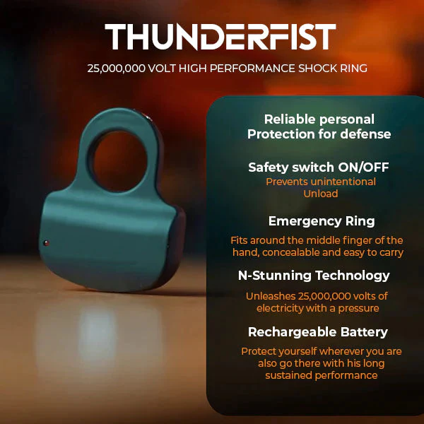 Oveallgo™ ThunderFist ULTRA 25,000,000 Volt High Performance Stun Ring
