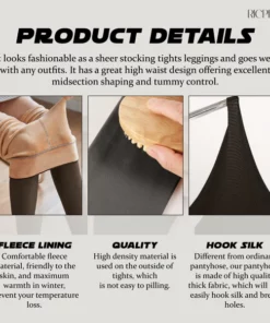 RICPIND CozyChic Winter Fleece Sheer Tights