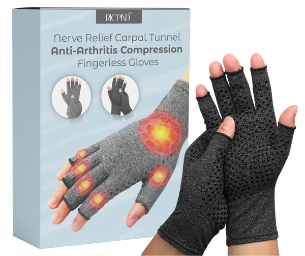 RICPIND NerveRelief Carpal Tunnel Anti-Arthritis Compression Fingerless Gloves