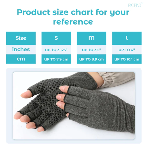 RICPIND NerveRelief Carpal Tunnel Anti-Arthritis Compression Fingerless Gloves
