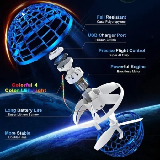 כדור בומרנג צף Seurico™ Fly Orb Pro בשליטה ידנית