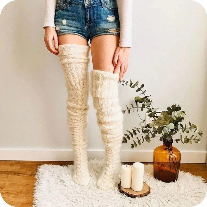 Women's knitted warm leg socks