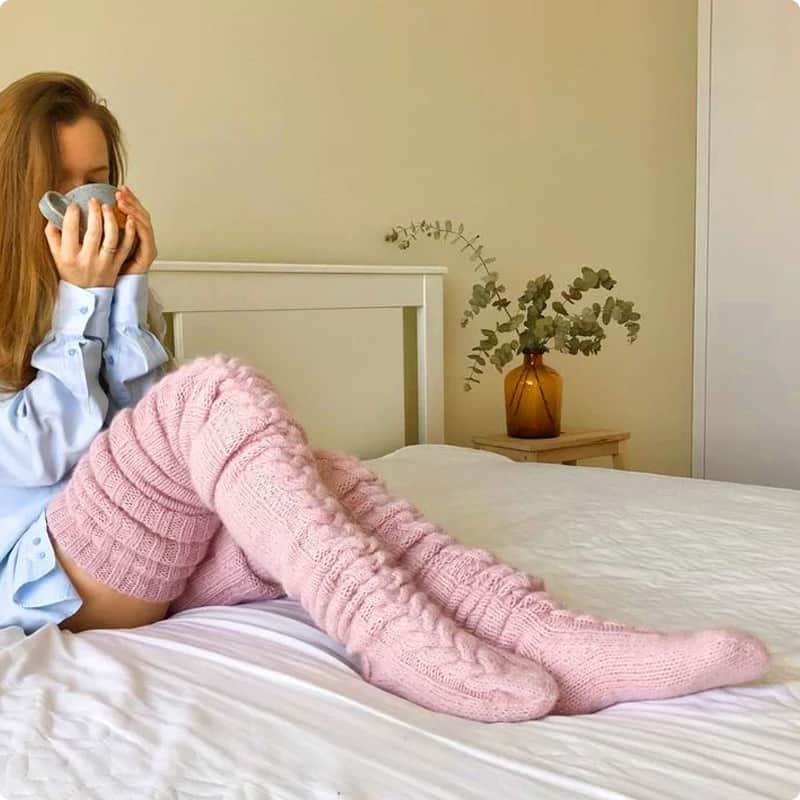 Women's knitted warm leg socks