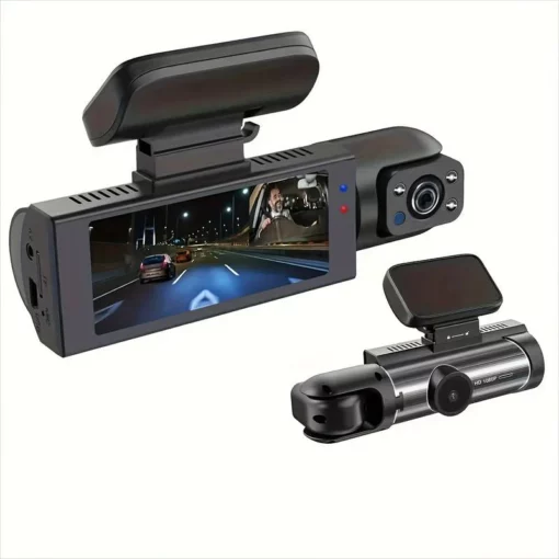 170° Wide View Dash Cam med 1080p dubbel lins, bred 170° täckning, G-sensor, Night Vision & Loop Tech-tiktok