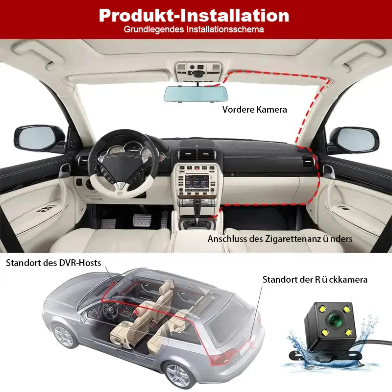 3-lens ultra-high-definition driving recorder with built-in WIFI and GPS