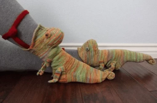 3D Knit Crocodile Socks