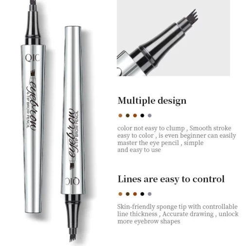 3D Waterproof Microblading Eyebrow Pen 4 Ndụmọdụ Tattoo Pencil