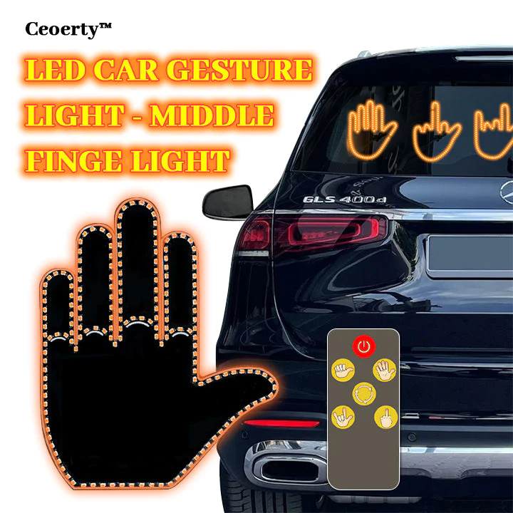 Ceoerty™ LED Car Gesture Light - Middle Finger Light