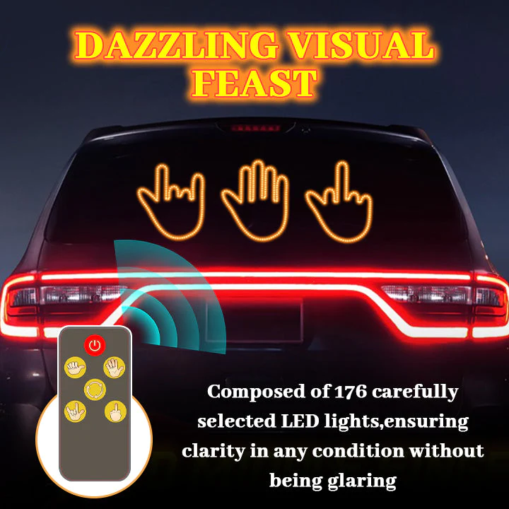 Ceoerty™ LED Car Gesture Light - Middle Finger Light