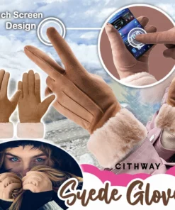 Cithway™ Cute Fluffy Cuffs Women Suede Gloves