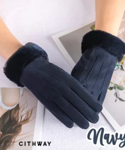 Cithway™ Cute Fluffy Cuffs Women Suede Gloves