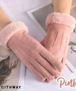 Cithway™ Cute Fluffy Cuffs Women Suede Gloves