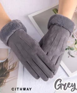 Cithway™ Cute Fluffy Cuffs Women Suede Gloves