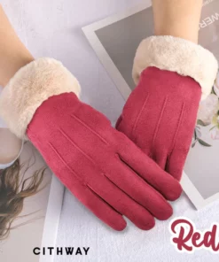 Cithway™ Cute Fluffy Cuffs Women Suede Gloves