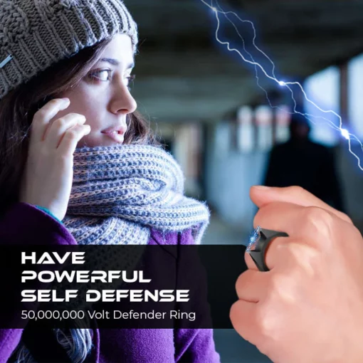 DEMOIO™ präsentiert den 50,000,000-Volt-Selbstverteidigungs-Elektroschockring