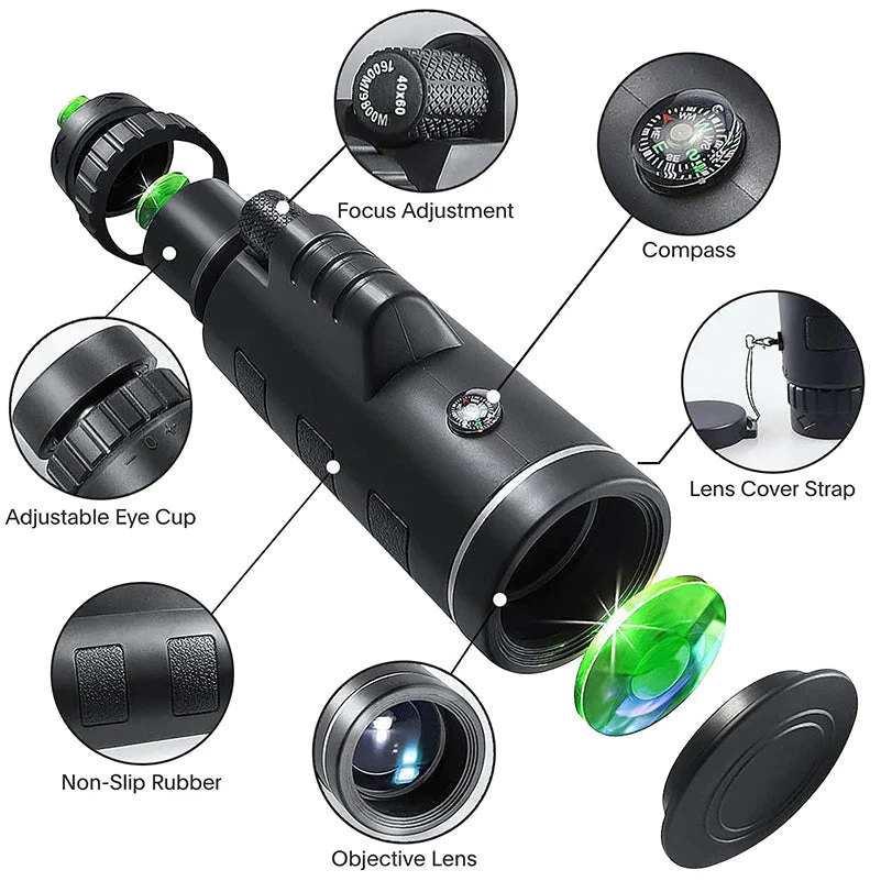 Ultra-kannettava Dobshow™ 500X Night Vision -teleskooppi