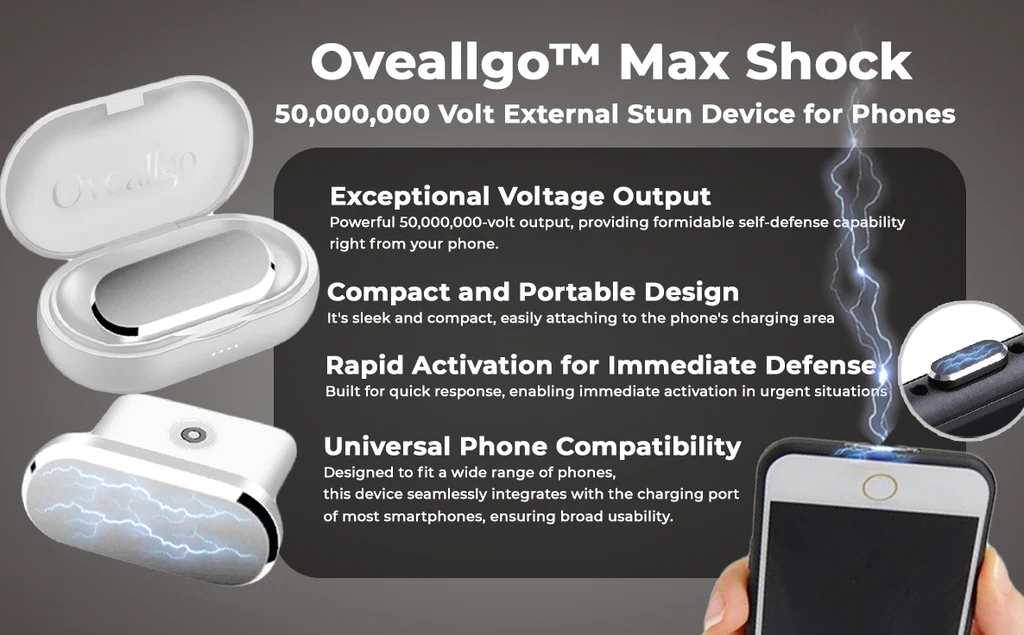 Fivfivgo™ Max Shock 50,000,000 Volt Dispositivo di stordimentu esternu per i telefoni