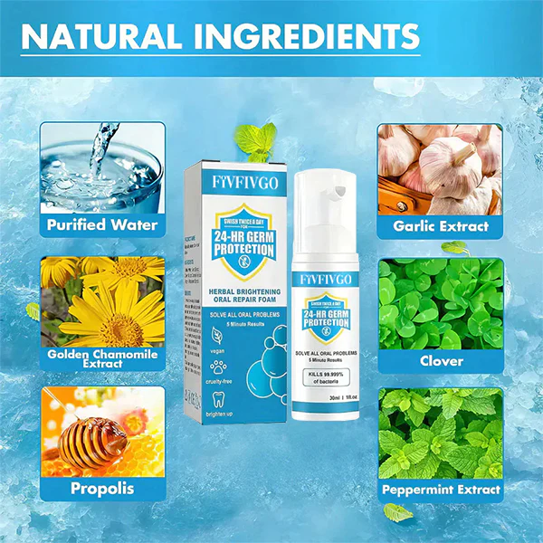 Fivfivgo™ Pflanzlicher aufhellender Reparaturschaum für den Mund