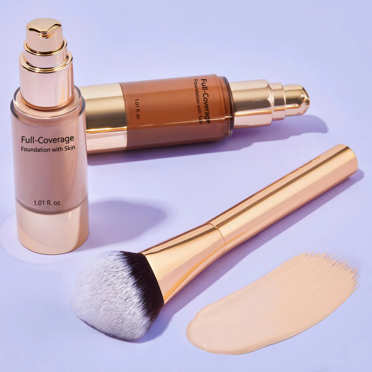 Full-Coverage Foundation with Skin Buffing Brush