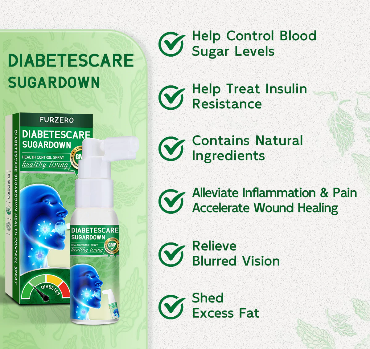 Furzero™ DiabetesCare SugarDown Health Control Spray