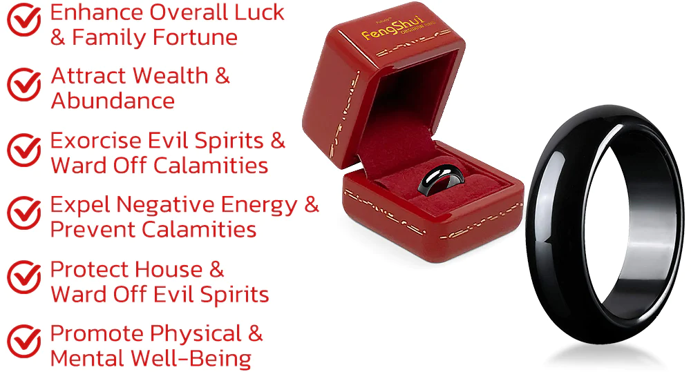 Futusly™ FengShui Obsidian Ring