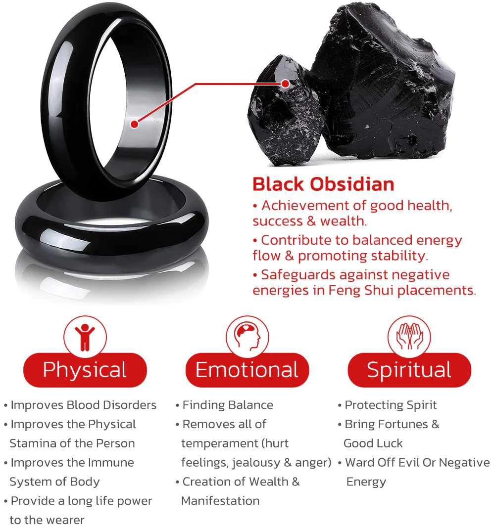 Futusly™ FengShui Obsidian Ring