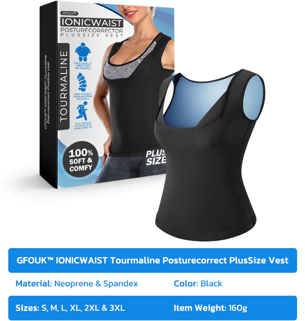 GFOUK™ IONICWAIST Tourmaline Posturecorrect PlusSize Vest