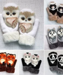 Handgestrickte Tierfäustlinge