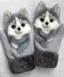 Handgestrickte Tierfäustlinge