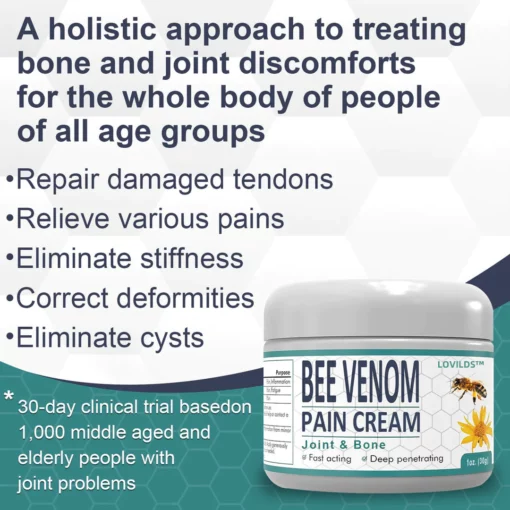 LOVILDS™ Κρέμα για τον πόνο και τα οστά με δηλητήριο μέλισσας