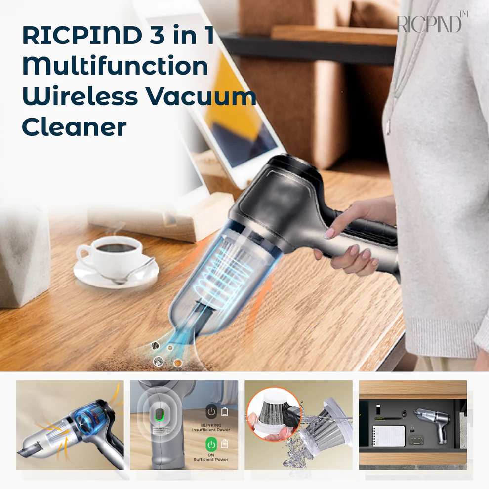 RICPIND 3 in 1 Multifunction Wireless Vacuum Cleaner