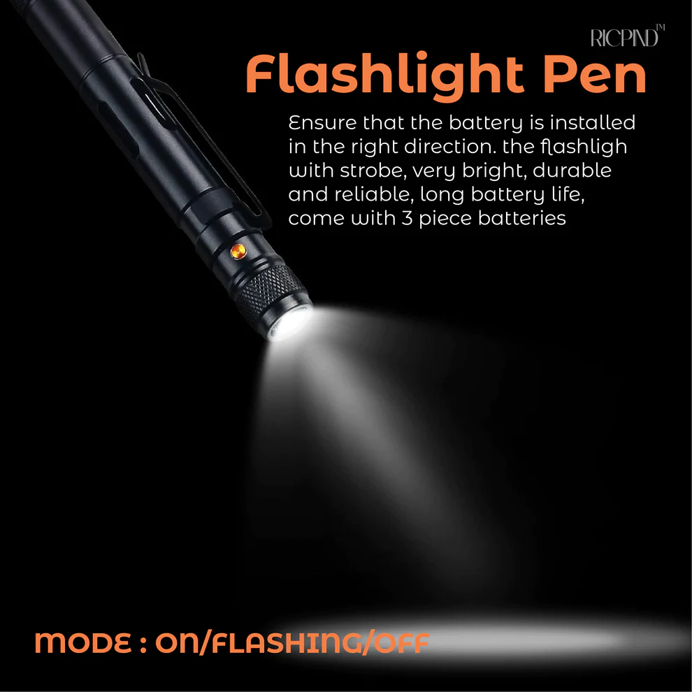 RICPIND Multifunctional Self-Defense LED Pen 